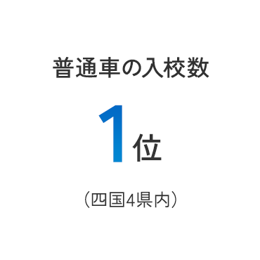 普通車の入校数1位（四国4県内）